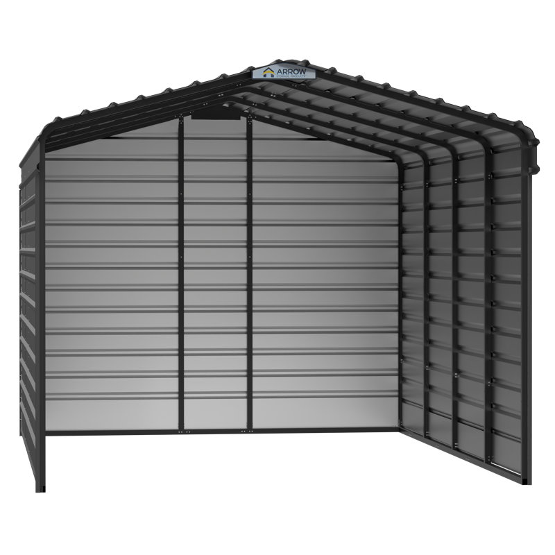 Abri d'auto en acier avec 3 ensembles muraux, 12 x 20 x 09, Gris