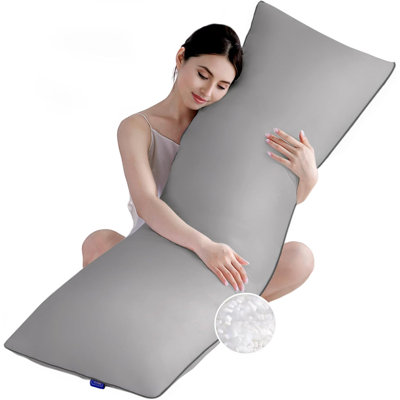 YZ Home Memory Foam Body Pillow Insert - Full Body Pillow for Sleeping - Supportive Large Bed Pillow for Side Sleeper White