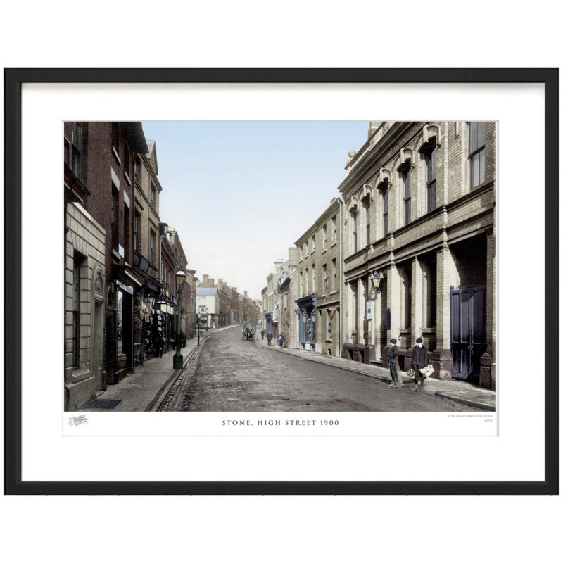 Stone, High Street 1900 - Single Picture Frame Print, 28cm H x 36cm W x 2.3cm D