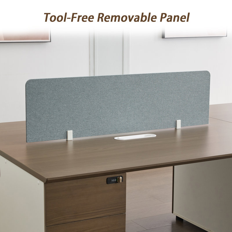 Okeysen 4 Person Workstation Modular Attachable Office Desks with 4 BIFMA-Certified Office Chairs