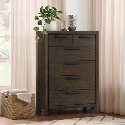 Juliano Solid Wood 40" W 6-Drawer Chest with Felt and Cedar-Lined Drawers