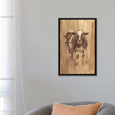 «Wood Panel Cow» par Ethan Harper - impression sur toile tendue