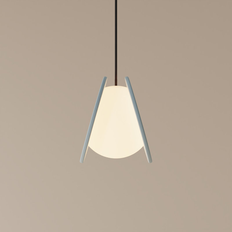 Pendulum Pendant Light, Black, Blossompink, 14" H x 9.69" W x 8.03" D