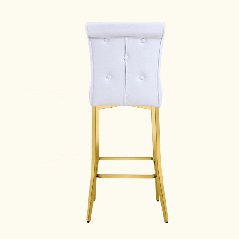 Ensemble de 2 tables de bar et tabourets de bar à hauteur fixe en verre Modern