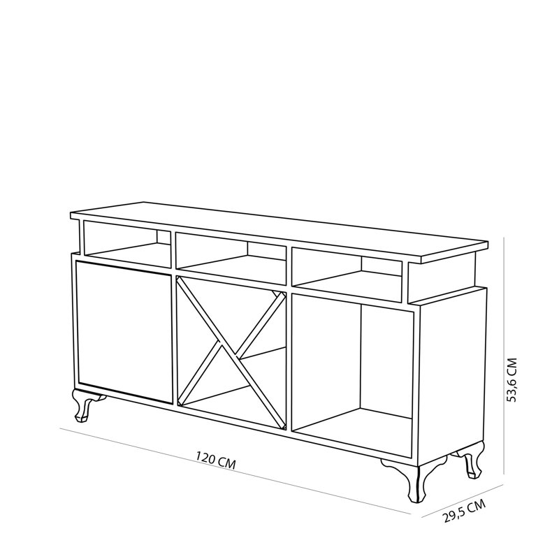 Modern TV Stand with Wall-Mount Option, White & Cordoba Finish, 47.2 x 21.1 x 11.6 inches | 100% Melamine Coated Particle Board, Thickness: 0.7 inches | Multiple Shelves for Storage & Stylish Design