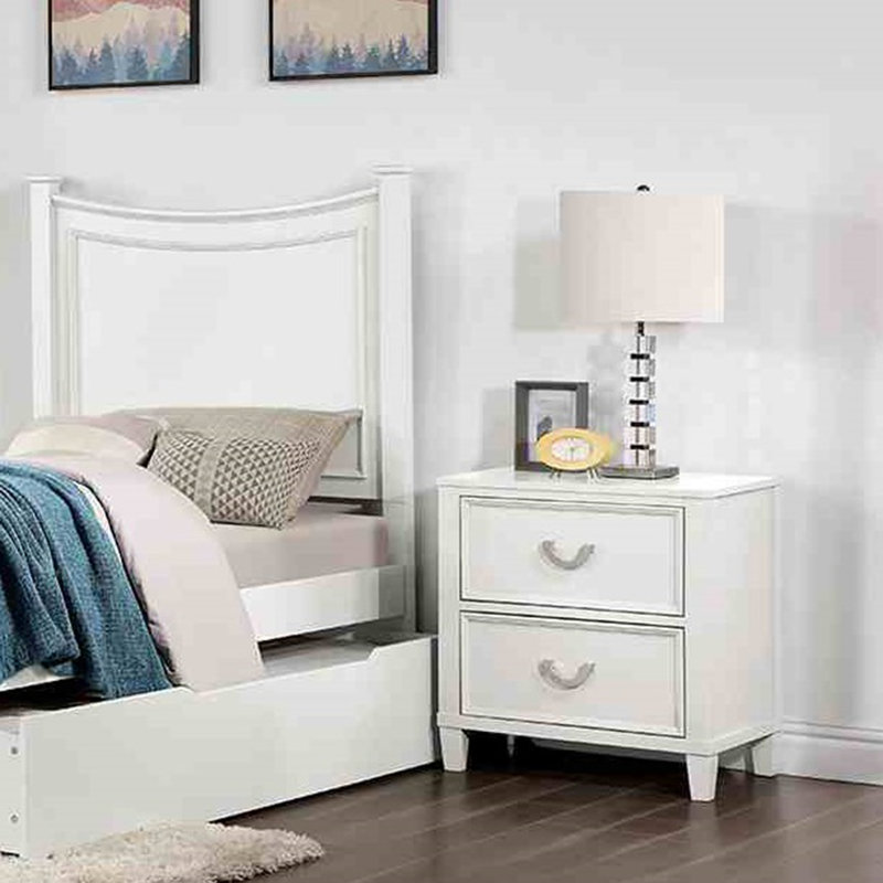 Transitional White Nightstand