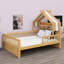 Lit en forme de maison avec tablette de tête de lit, structure en bois-68548554