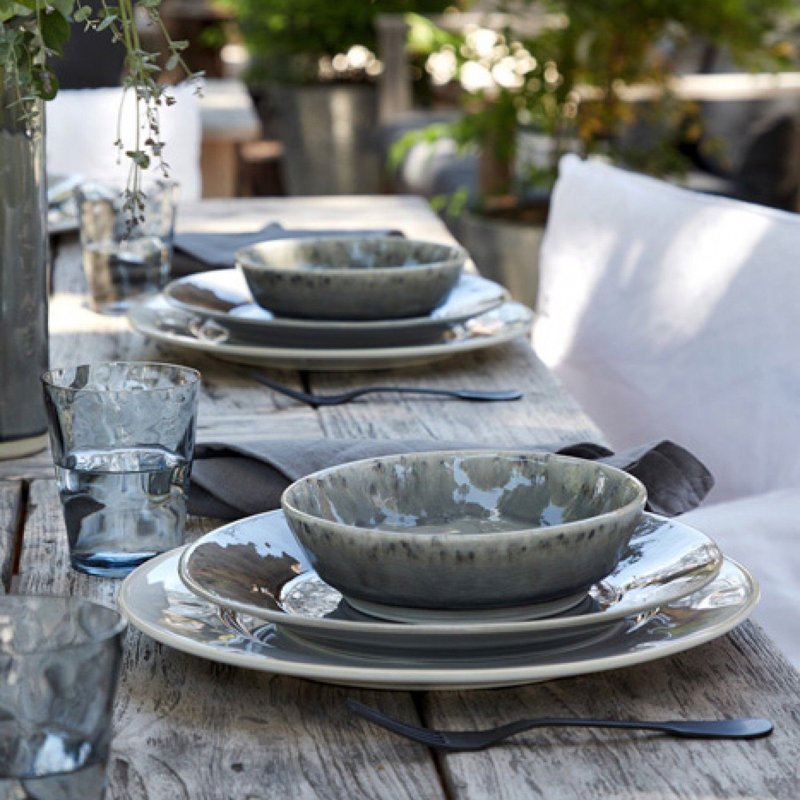 Madeira Handmade Stoneware Dining Bowl, Gray
