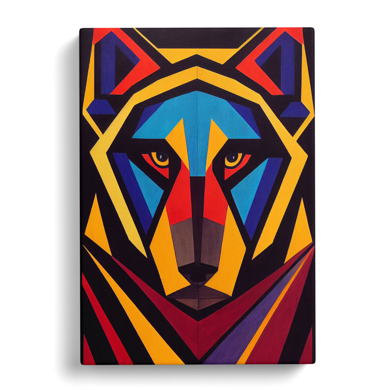 Wolf Art Abstract No.4 - Print, No Matte, Wrapped Canvas, 60cm H x 40cm W