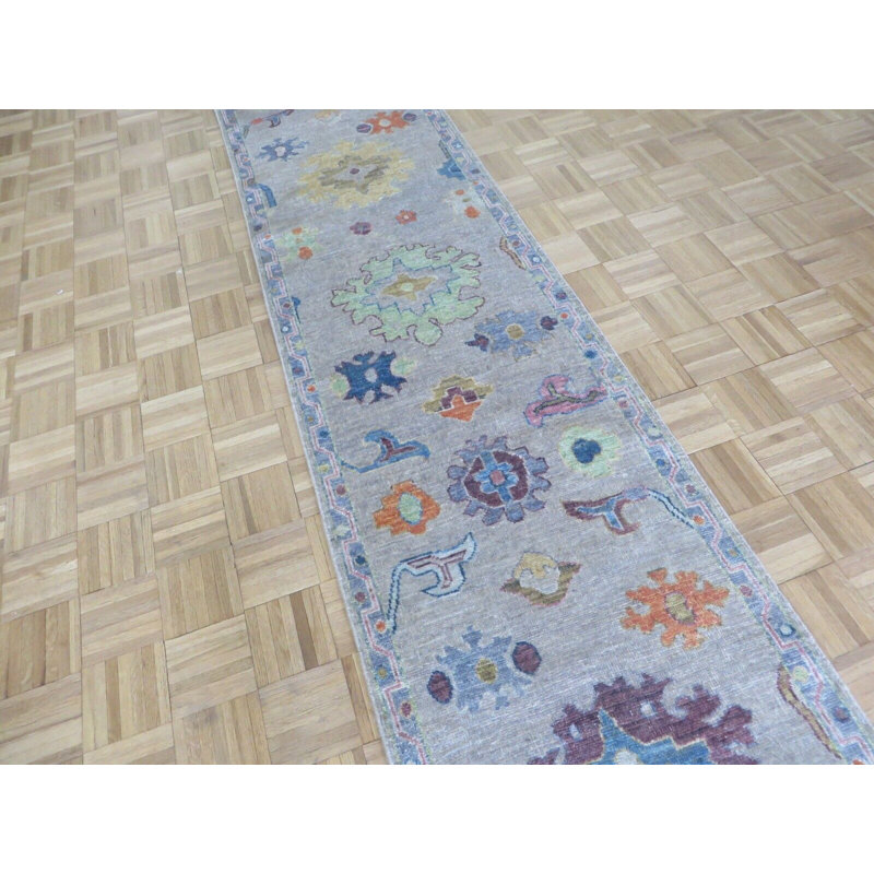 Tapis oriental gris Oushak 2 pi 5 po x 18 pi 11 po G14978, Tapis de couloir 2 pi 5 po x 19 pi 2 po