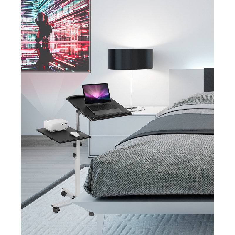 Mount-It! Rolling Laptop Tray and Projector Cart, Height Adjustable Presentation Cart with Wheels