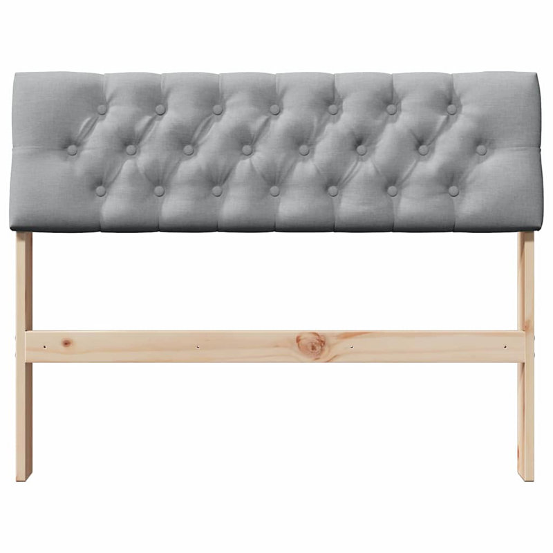 Solid Wood Headboard, Twin, Brown, Light Grey