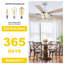  Ventilateur de plafond 52 po en cristal avec lumières et télécommande, moteur à 6 vitesses à courant continu, minuterie et ventilateur réversible pour le salon, la chambre à coucher