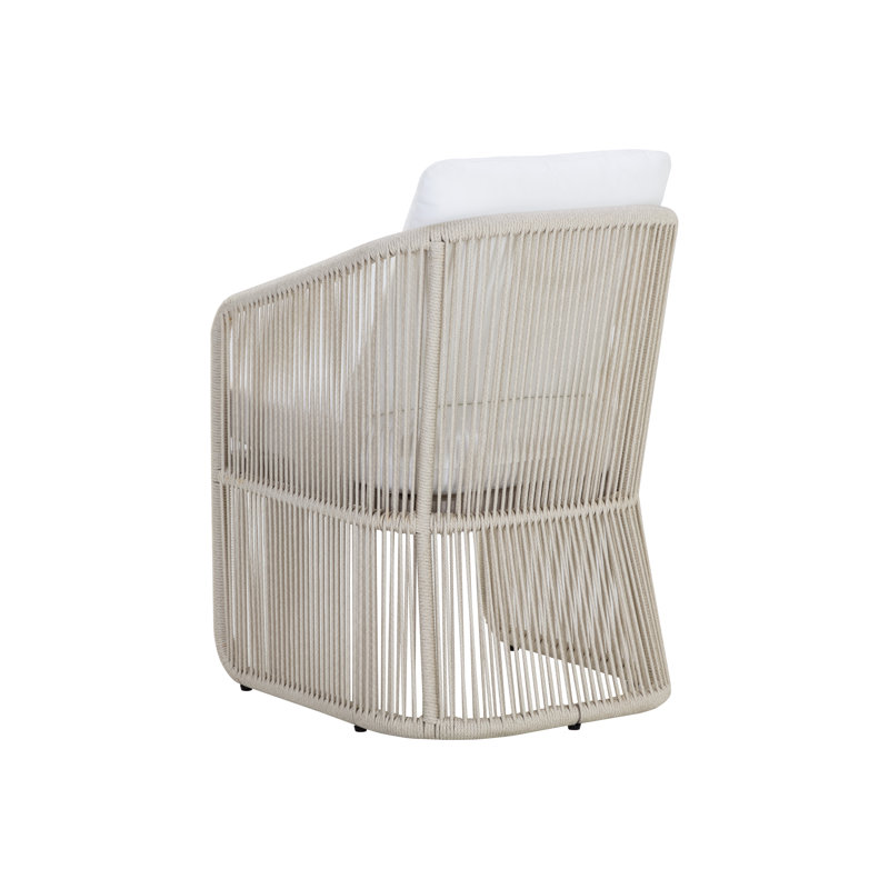 Allariz Outdoor Dining Armchair, Beige, White