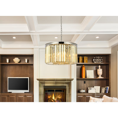 Yazmin 8 - Light Dimmable Drum Chandelier