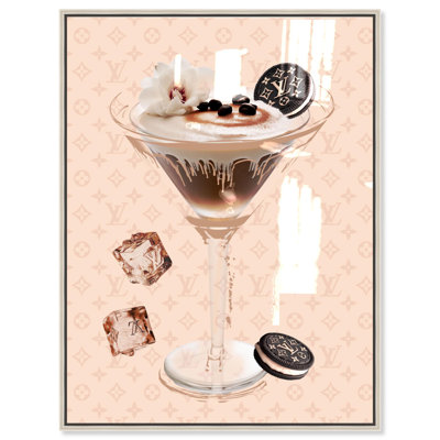 Oliver Gal Espresso Martini Luxe Glam & Bar - Hand-Applied Glass Coat Framed Canvas Art
