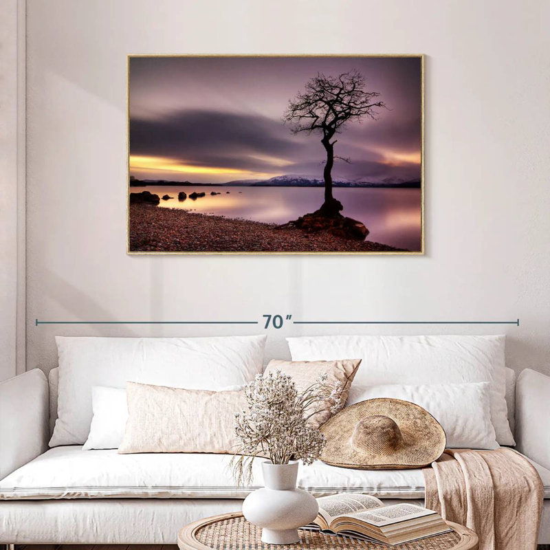 Arbre Loch Lomond, Cadre flottant en bois naturel, 43 po x 29 po