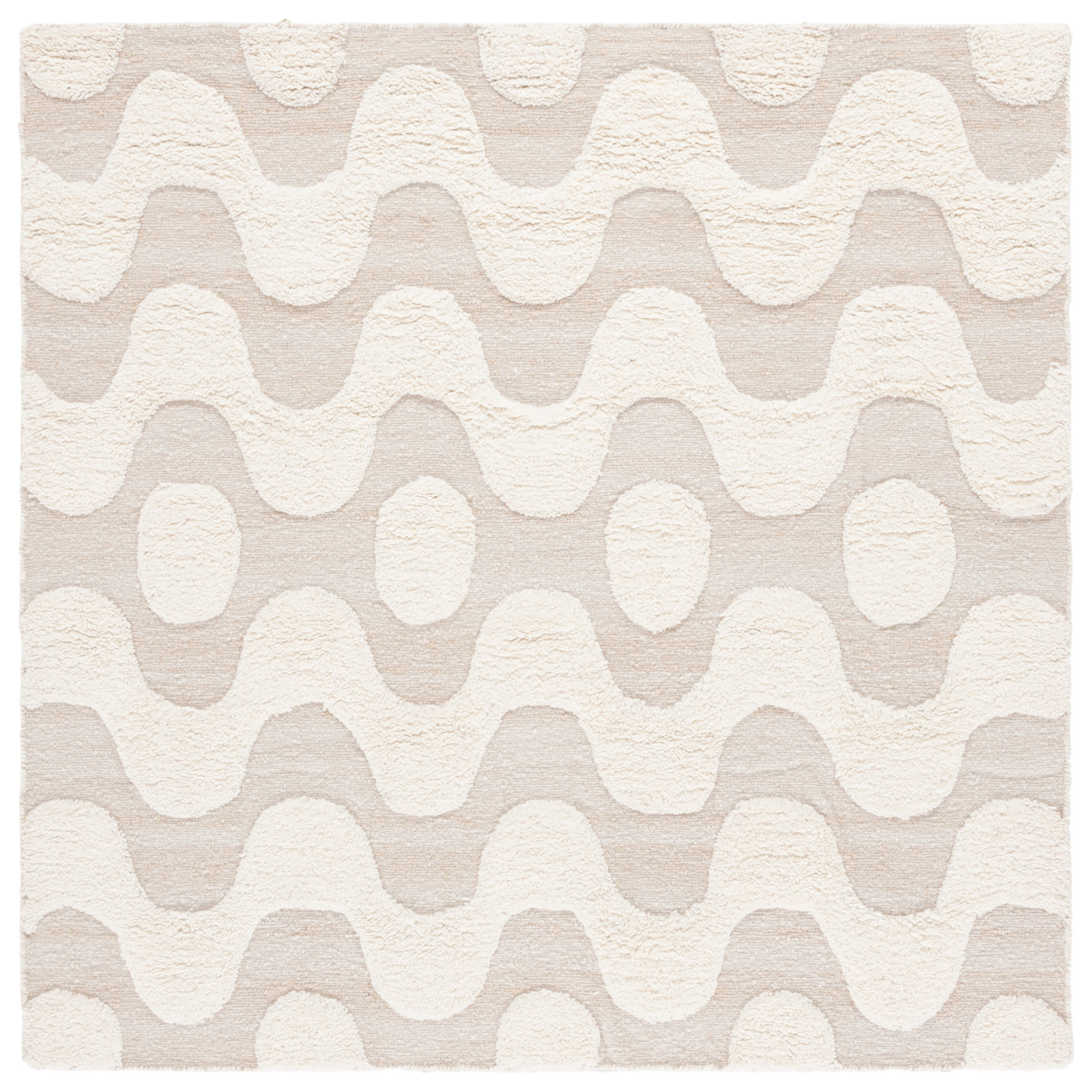 Mullen Hand-Woven Geometric Rug, Square 6'