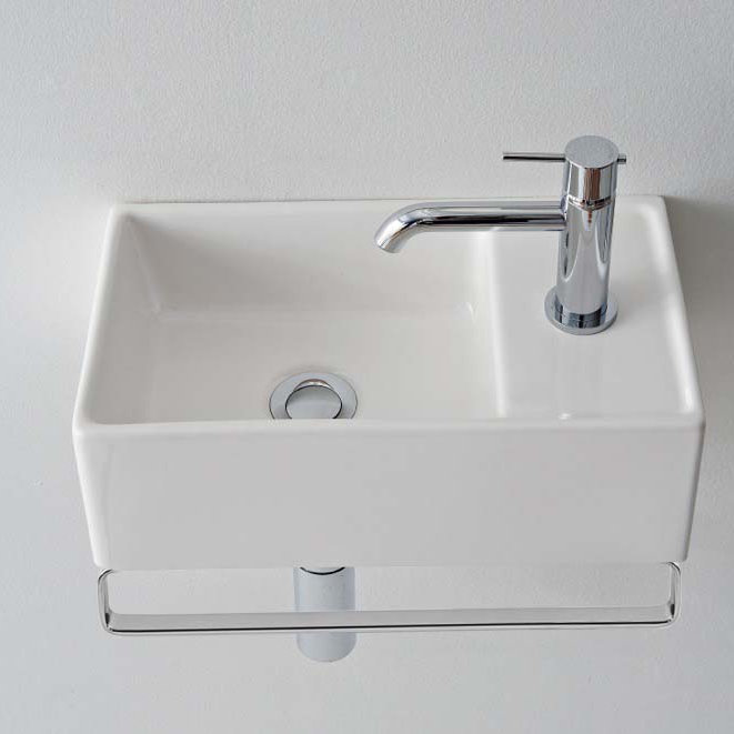 Scarabeo by Nameeks Teorema 9.1 " Ceramic Rectangular Bathroom Sink and Overflow Hole