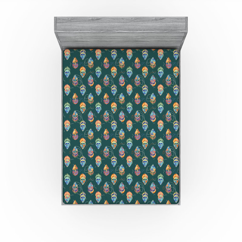 Multicolore Ambesonne, Drap-housse très grand californien
