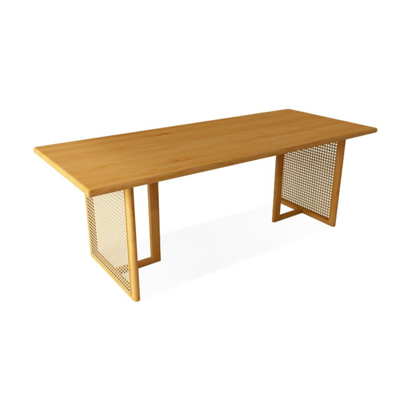 Table de salle à manger en bois massif de couleur bois naturel, H 29,53 po x L 62,99 po x l 23,62 po