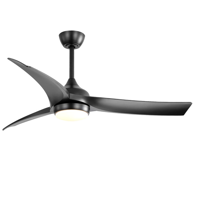 Ventilateur de plafond moderne avec lumière DEL de 18 W et moteur à courant continu réversible silencieux à 3 pales ABS