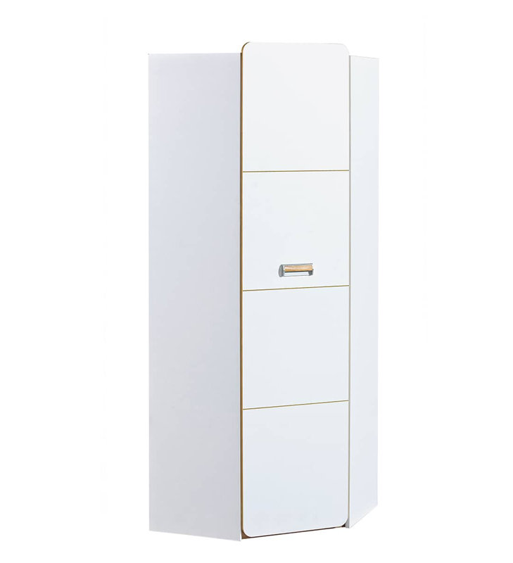 Oriyana 1 Door Manufactured Wood Wardrobe, White Matt/Oak Nash