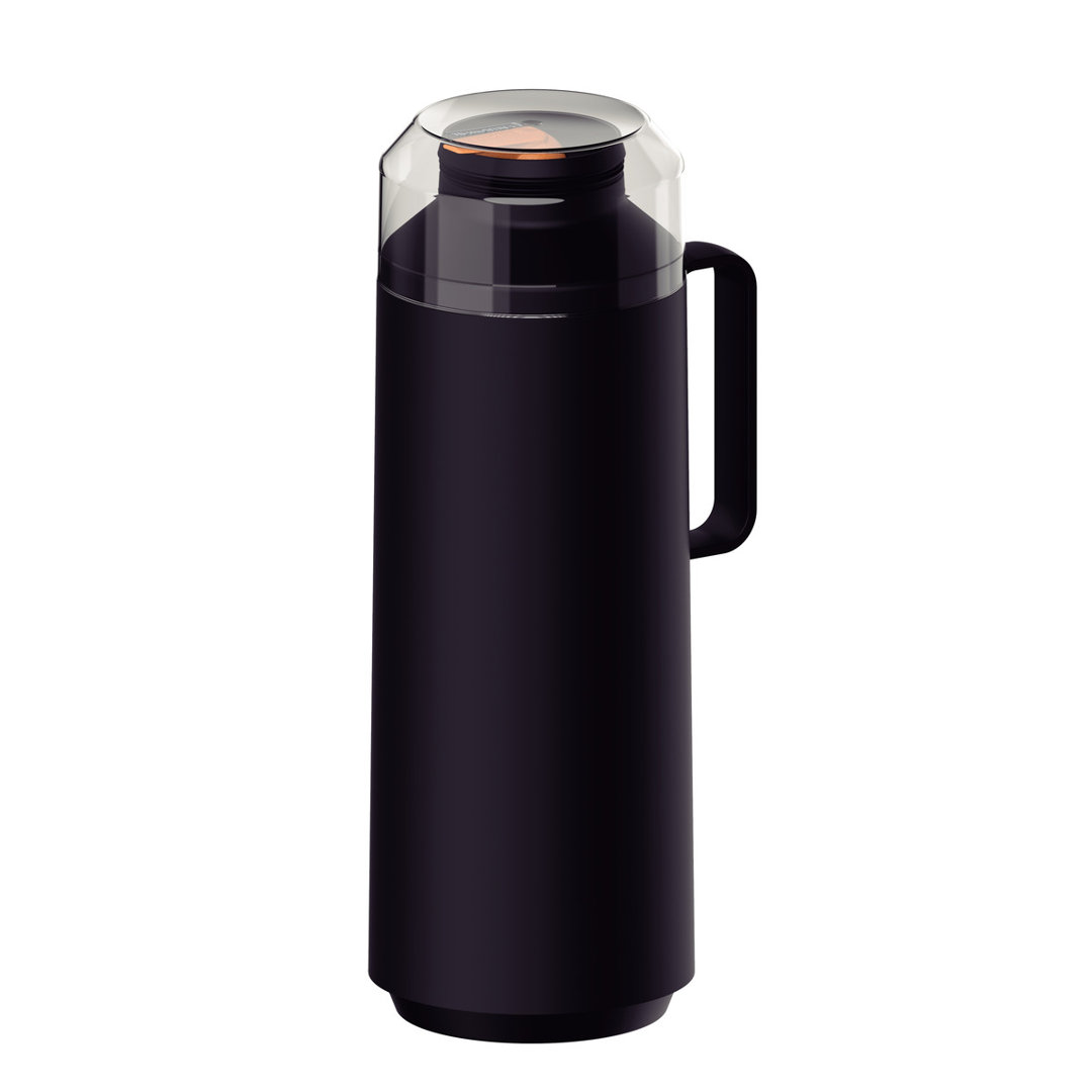 Tramontina Thermal Flask with Cup Lid and Interior Glass Container (Black, 1.0l) - Image 4