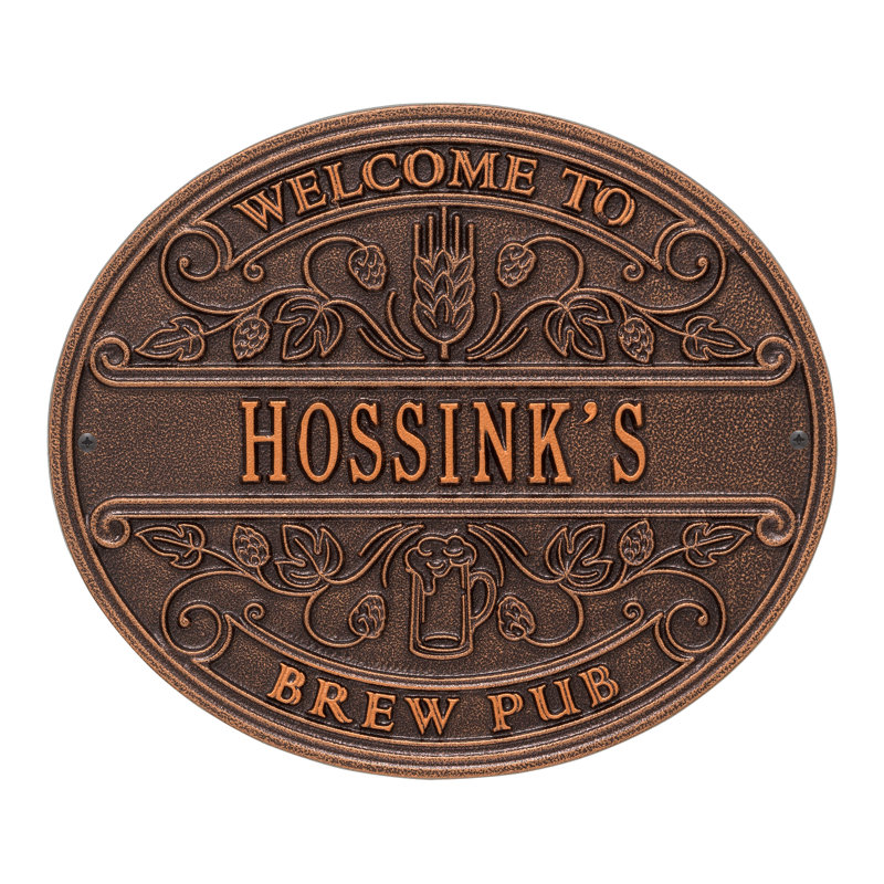 Brew Pub Welcome Wall Décor, Antique Copper, Yes