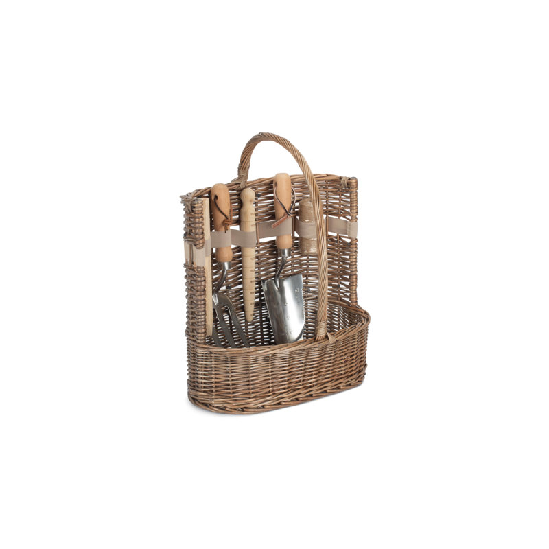 Large Deluxe Garden Tool Wicker Basket, 34cm H x 27cm W x 14cm D