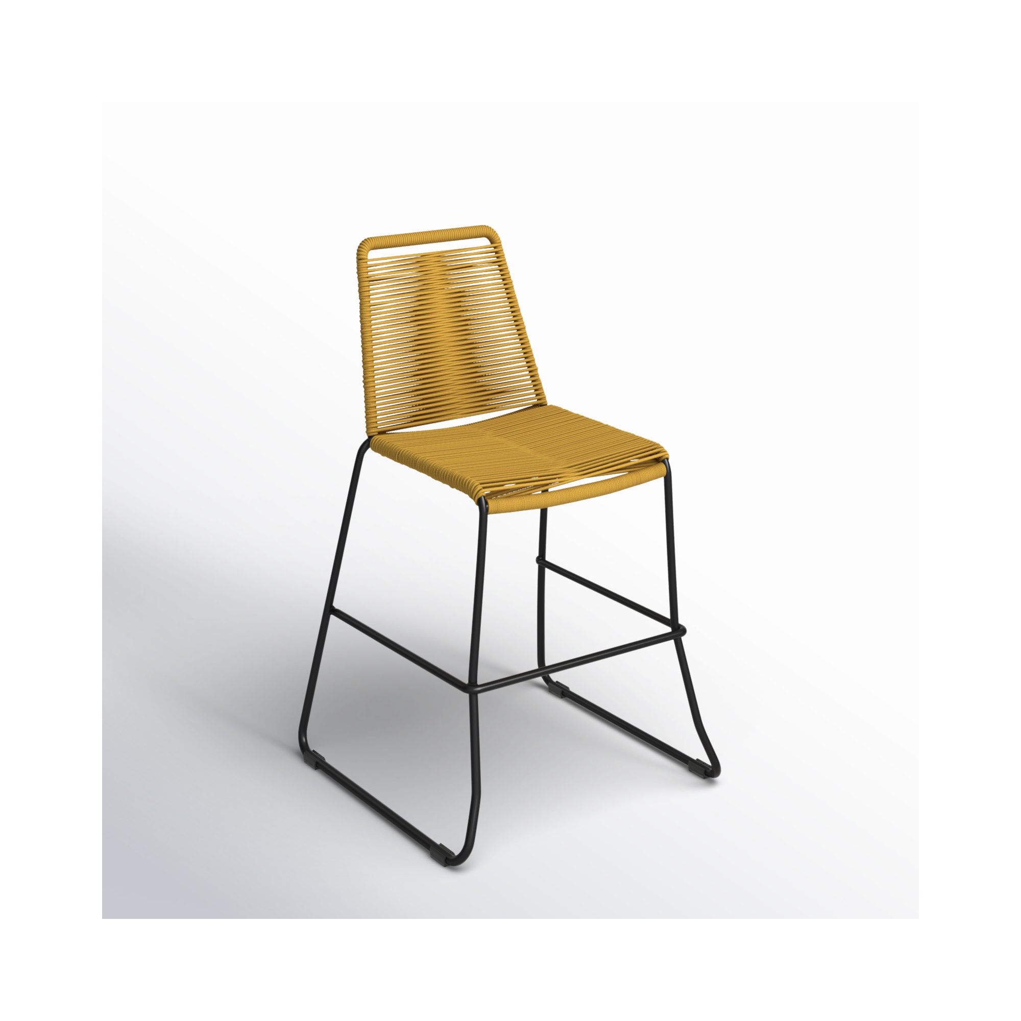 Huron Outdoor Bar Stool, Curry Yellow Performance, Counter Stool (26" Seat Height)