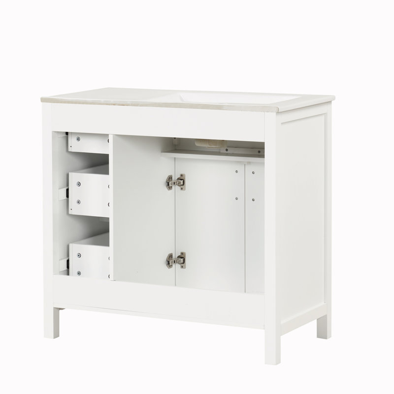 Meuble-lavabo simple 36 po avec comptoir en céramique Brantlee