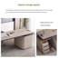 Bureau kaki clair minimaliste avec armoire de rangement et multiprise, table de bureau tout-en-un-125079765