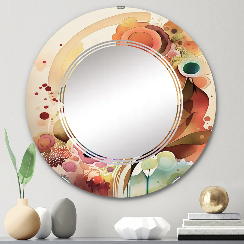Karpasia - Miroir mural moderne rond, 24 po x 24 po