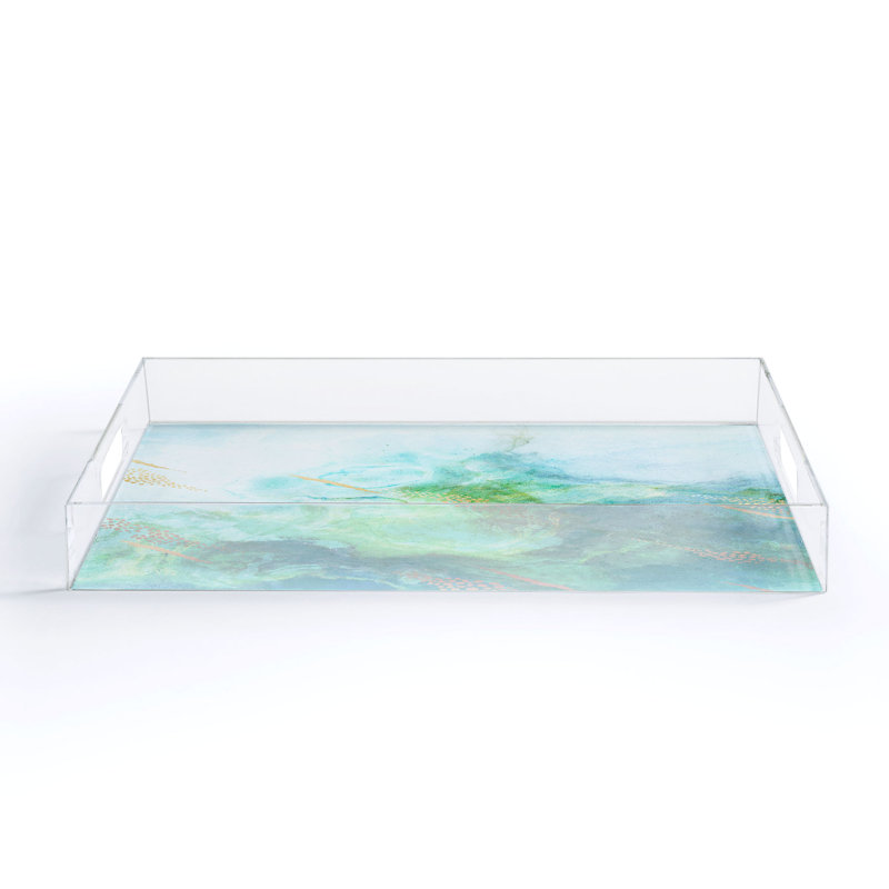 Plateau en acrylique Iveta Abolina Winter Marble II, H 1,75 po x l 15,5 po x L 12 po