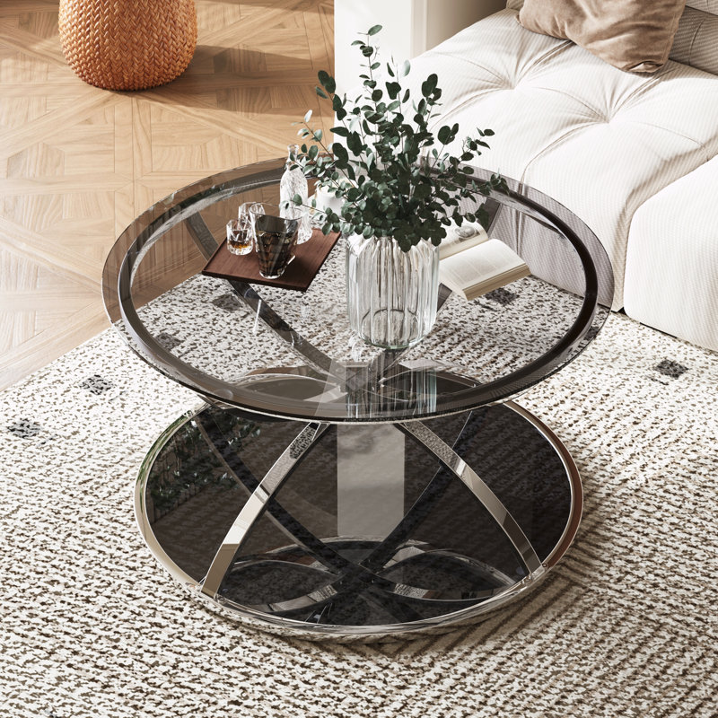 Table basse 31,50 po, Argent, Gris