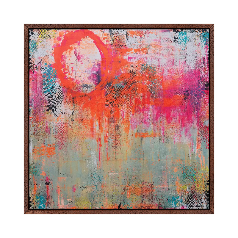 Soak Up by Linda Charles - Painting on Canvas, 45.72cm H x 45.72cm W x 3.81cm D, Classic Brown Wood Floater Framed
