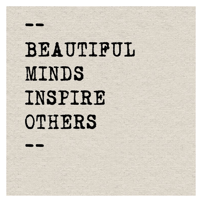 Reproduction d’art textuel sur toile « beautiful Minds inspire », H 12 po x l 12 po x P 1,5 po