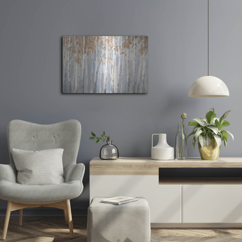 Art mural en métal Millwood Pines «Fall Birches» par Danhui Nai, H 16 po x l 16 po