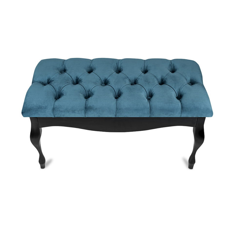 Moorebank 100% Polyester Upholstered Bench, H40 x W120 x D40cm, Green/Black
