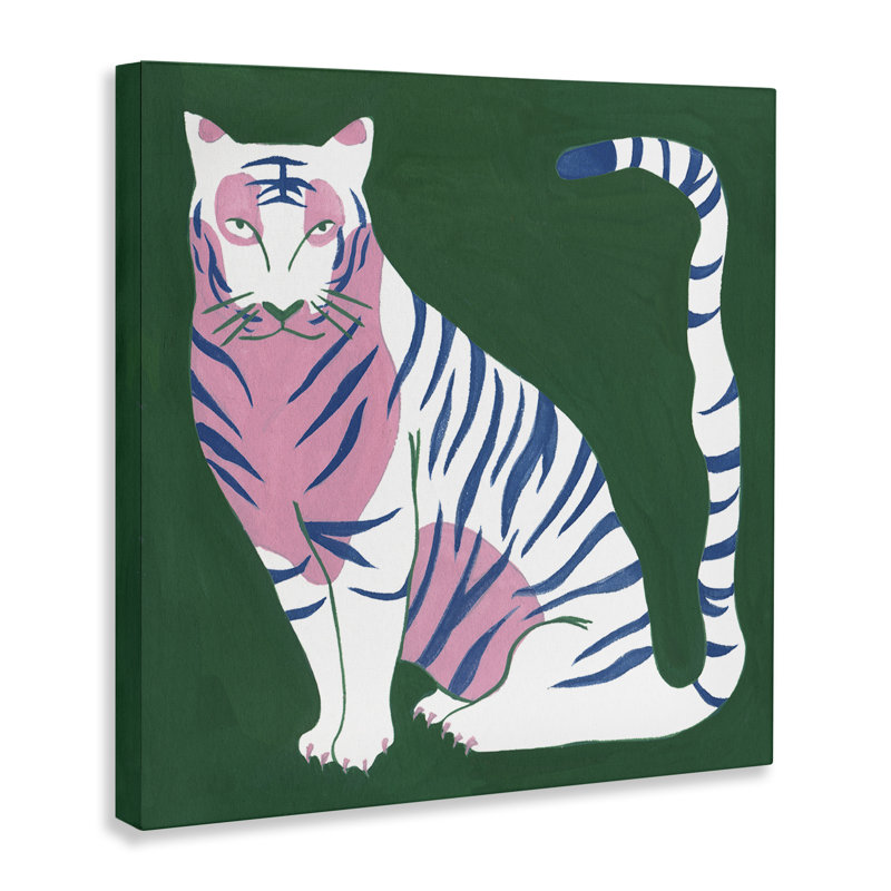 Tigre féroce moderne, conception par Melissa Wang, H 17 po x l 17 po