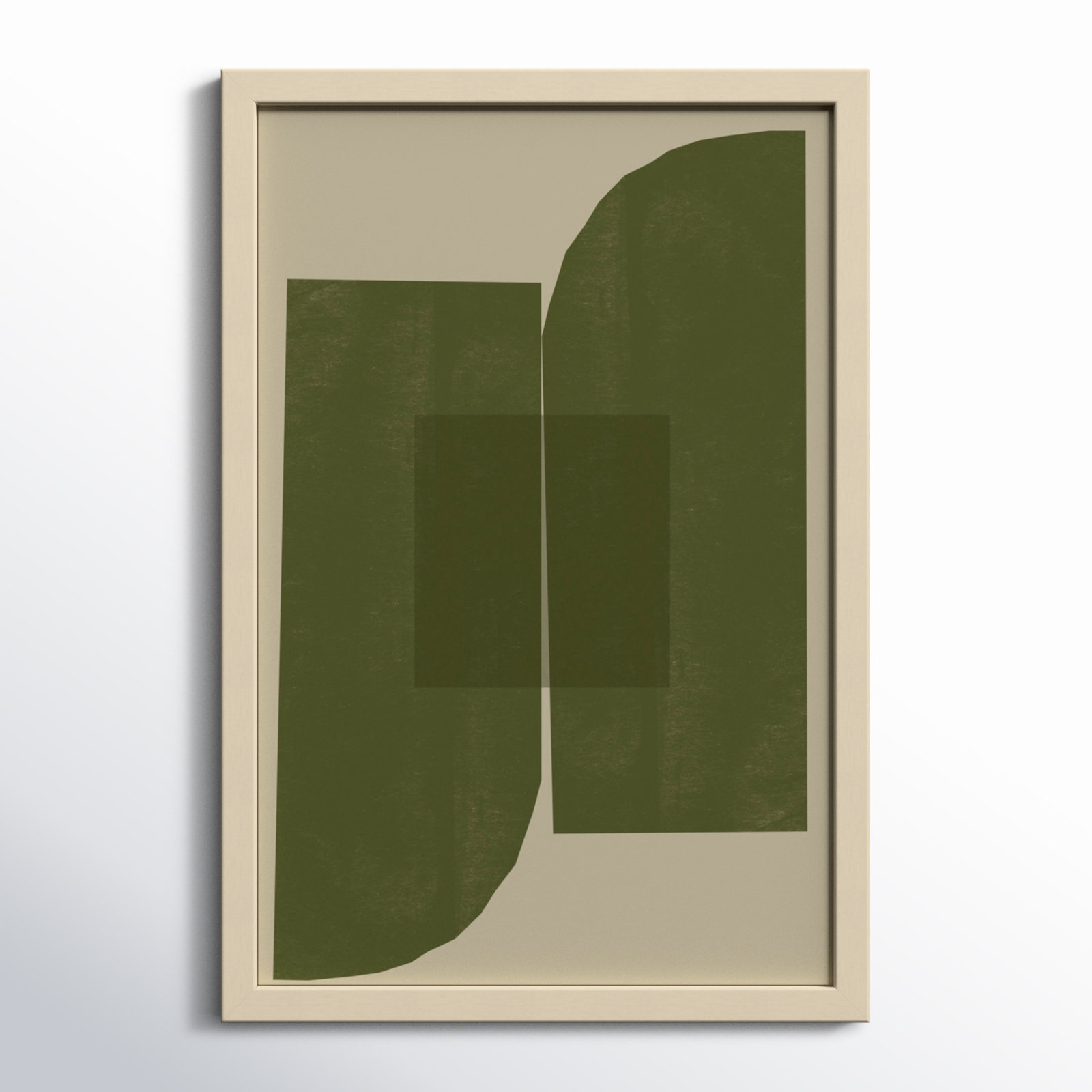 Green Composition 2 by The MIUUS STUDIO Wood Framed Wall Art Print, Brown, 25" H x 17" W