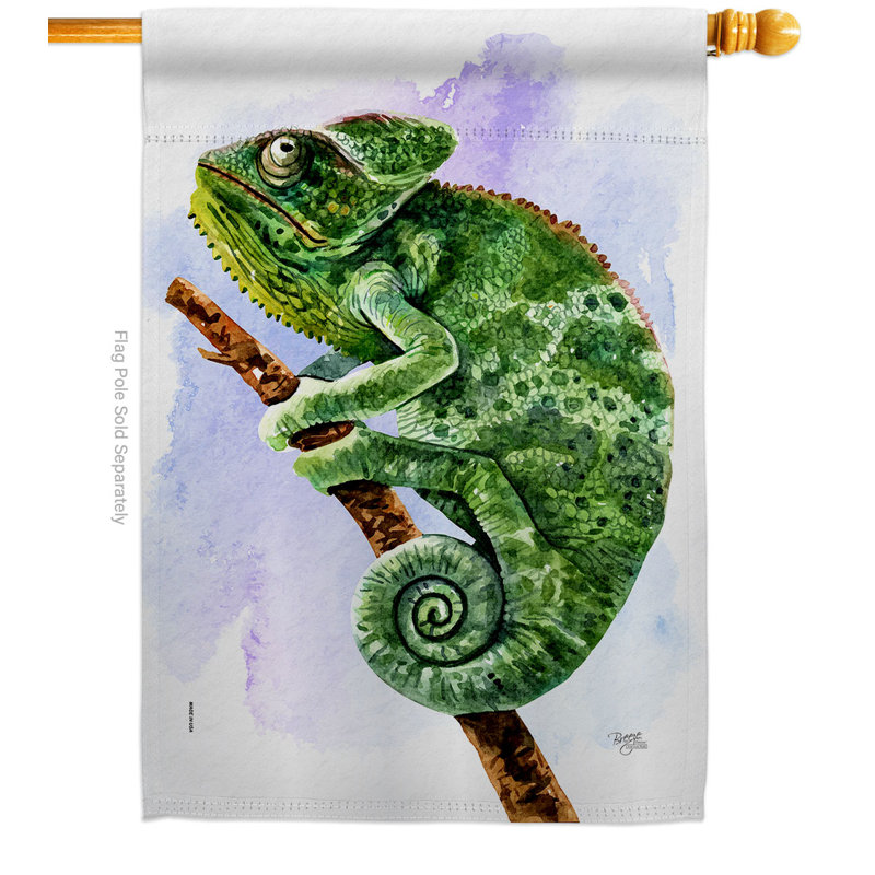 Bannière de jardin décorative pour maison de campagne Chameleon, H 40 po x l 28 po