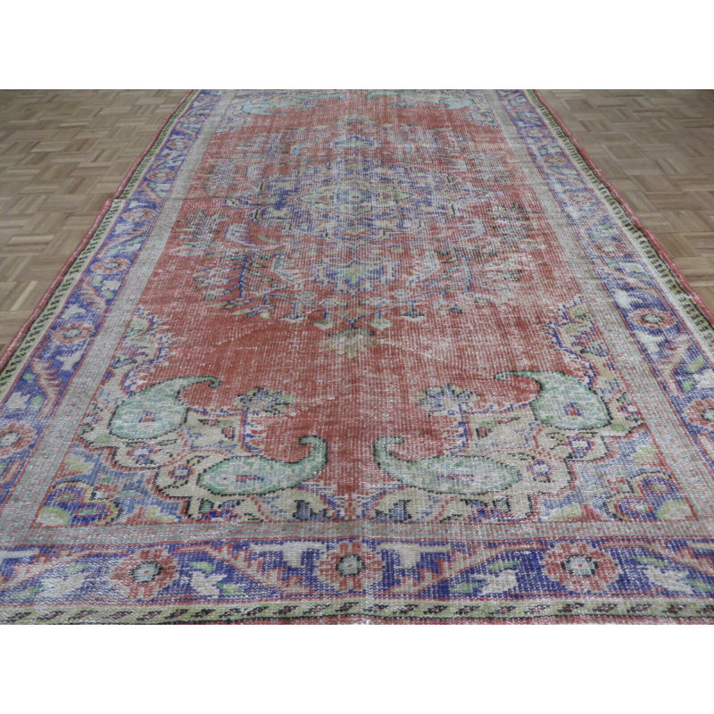 Tapis oriental corail noué à la main 6 pi 4 po x 10 po 6950B4A13567426DABDDE003C7671DC7