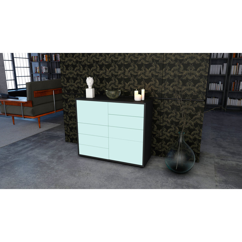 Reaon 92cm Sideboard, Anthracite/Light blue