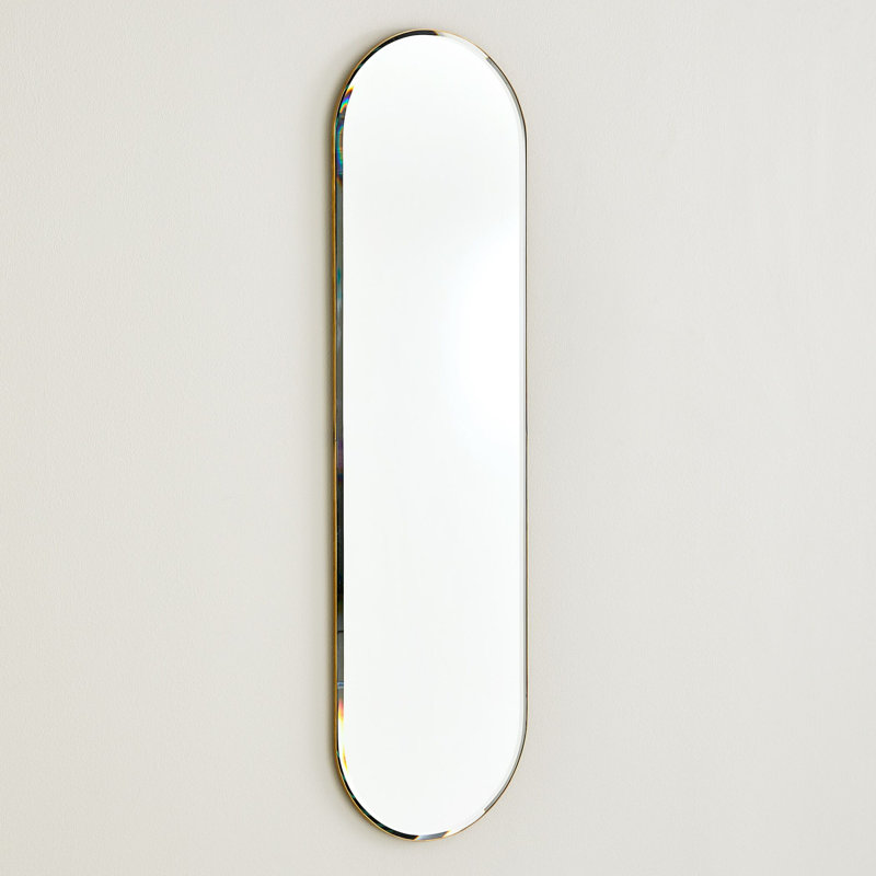 Navona Oval Metal Beveled Mirror, 42" x 12"
