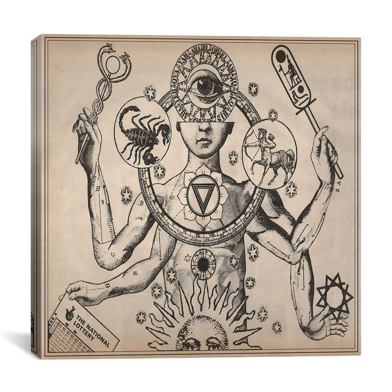 « ésotérique », reproduction d’art sur toile, H 12 po x l 12 po x P 1,5 po