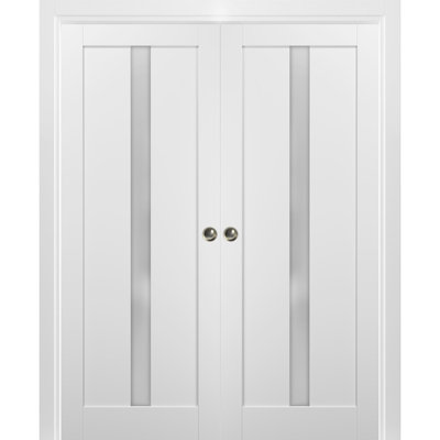 Portes blanches en verre givré Quadro