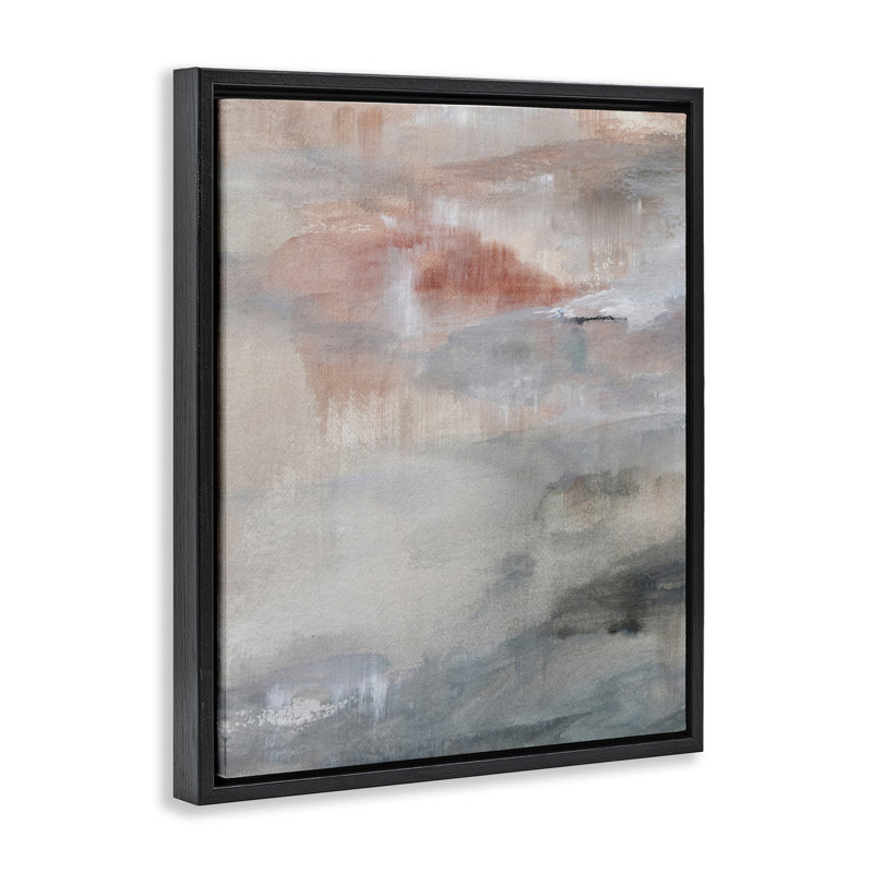Cadre flottant abstrait Sunswept, design par Hope Bainbridge, Cadre flottant noir de jais, H 21 po x l 17 po