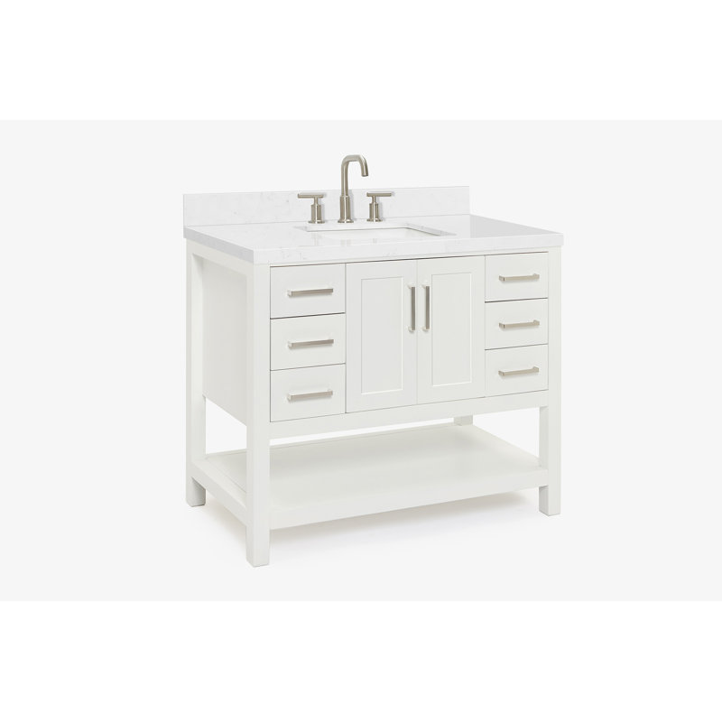 ARIEL Magnolia 42 Single Bathroom Vanity with Top, White